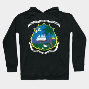 Liberia / Faded-Style Flag Design Hoodie